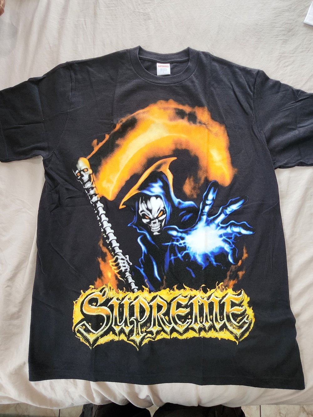 Supreme Black Reaper Tee Size Large Brand New